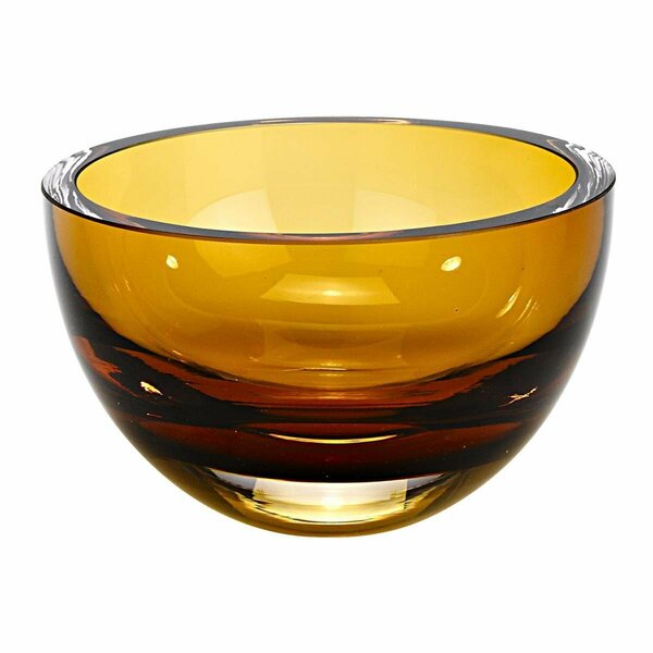 Tarifa 6 in. Mouth Blown European Made  Amber Crystal Bowl TA3094873